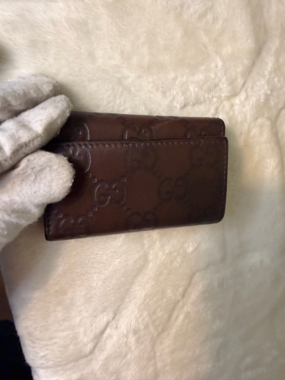 Gucci brown Guccissima leather key case. - Picture 14 of 16